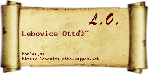 Lebovics Ottó névjegykártya